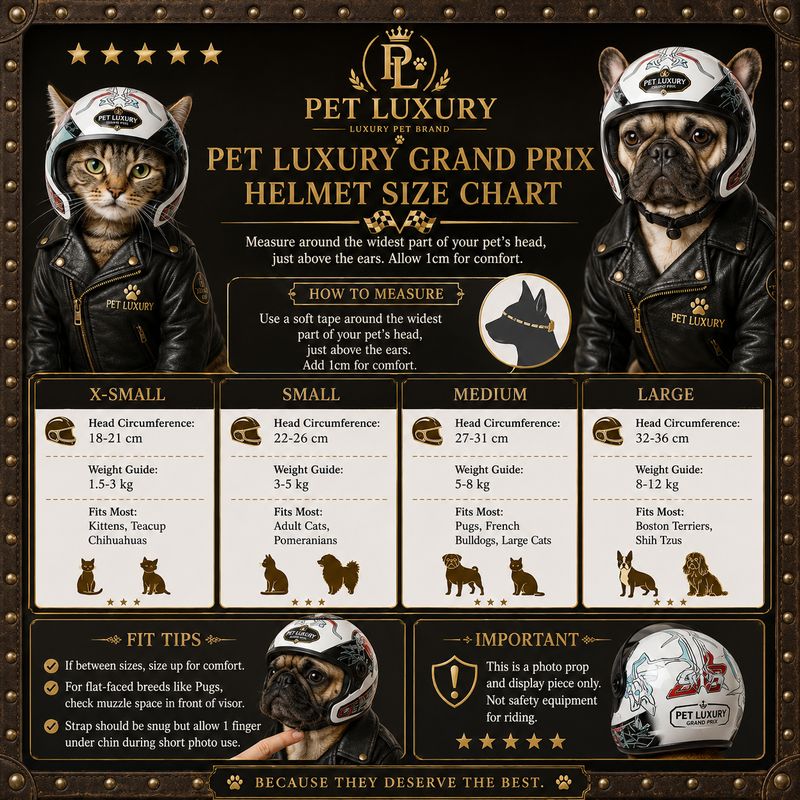 Luxury Cat & Dog Motorcycle Helmet | Grand Prix Pet Racing Helmet