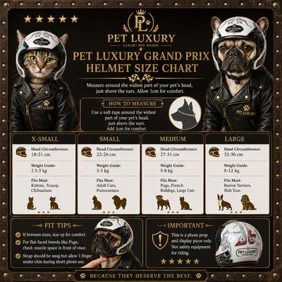 Luxury Cat & Dog Motorcycle Helmet | Grand Prix Pet Racing Helmet