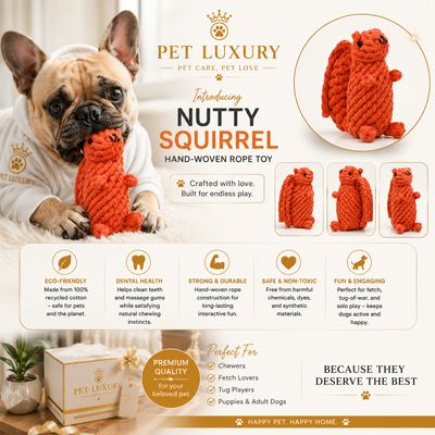 Pet Luxury Nutty Squirrel Hand - Woven Rope Toy