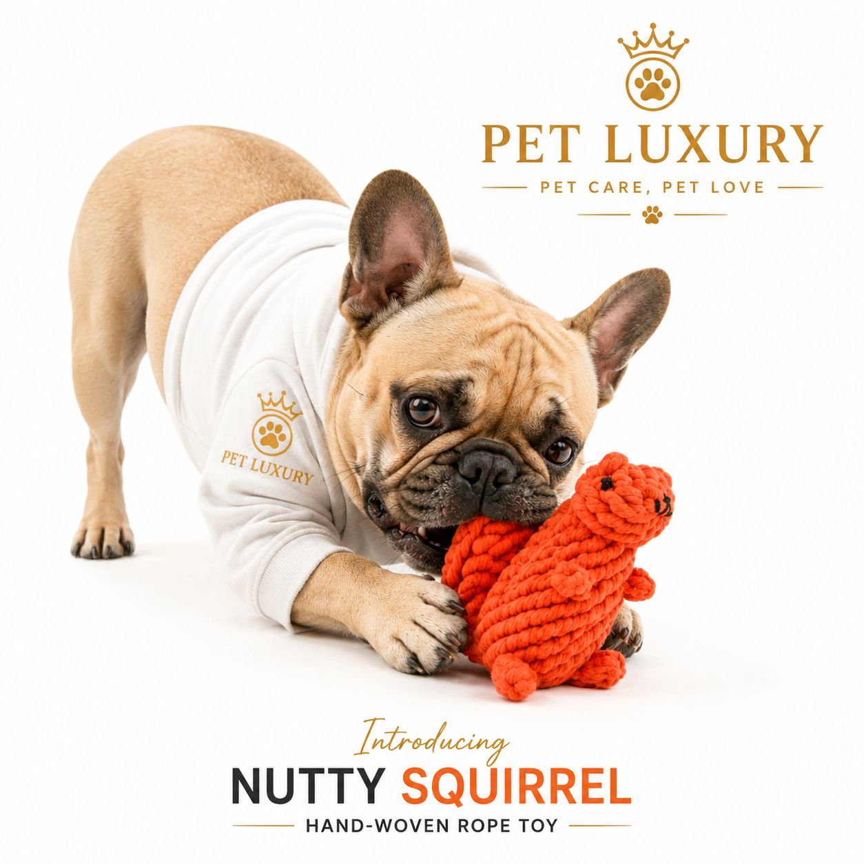 Pet Luxury Nutty Squirrel Hand - Woven Rope Toy