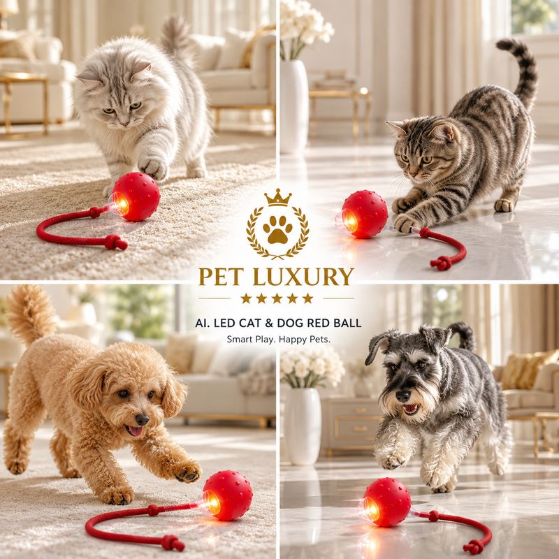 PET LUXURY | AI Smart Play Ball – Electric Red
