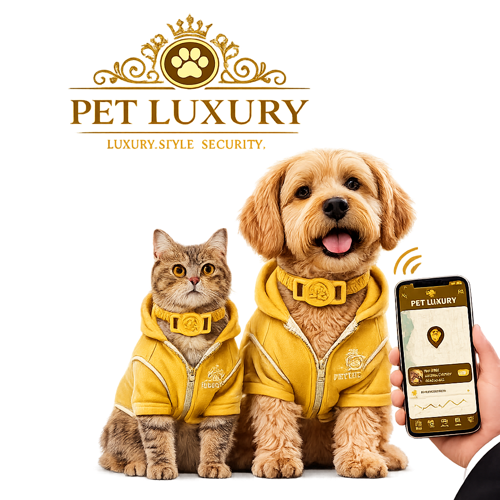 Pet Luxury Glamour Collar Cat Dog Tracker Holder – Yellow Edition Pet Luxury Glamour Collar Cat Dog Tracker Holder – Yellow Edition