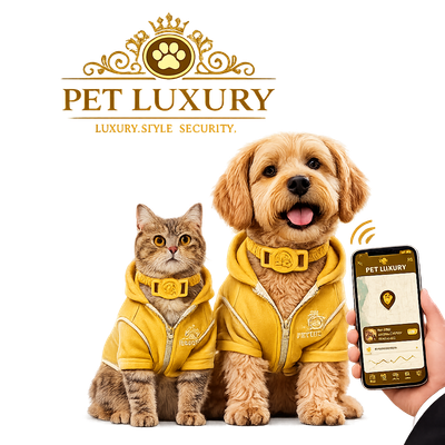 Pet Luxury Glamour Collar Cat Dog Tracker Holder – Yellow Edition Pet Luxury Glamour Collar Cat Dog Tracker Holder – Yellow Edition