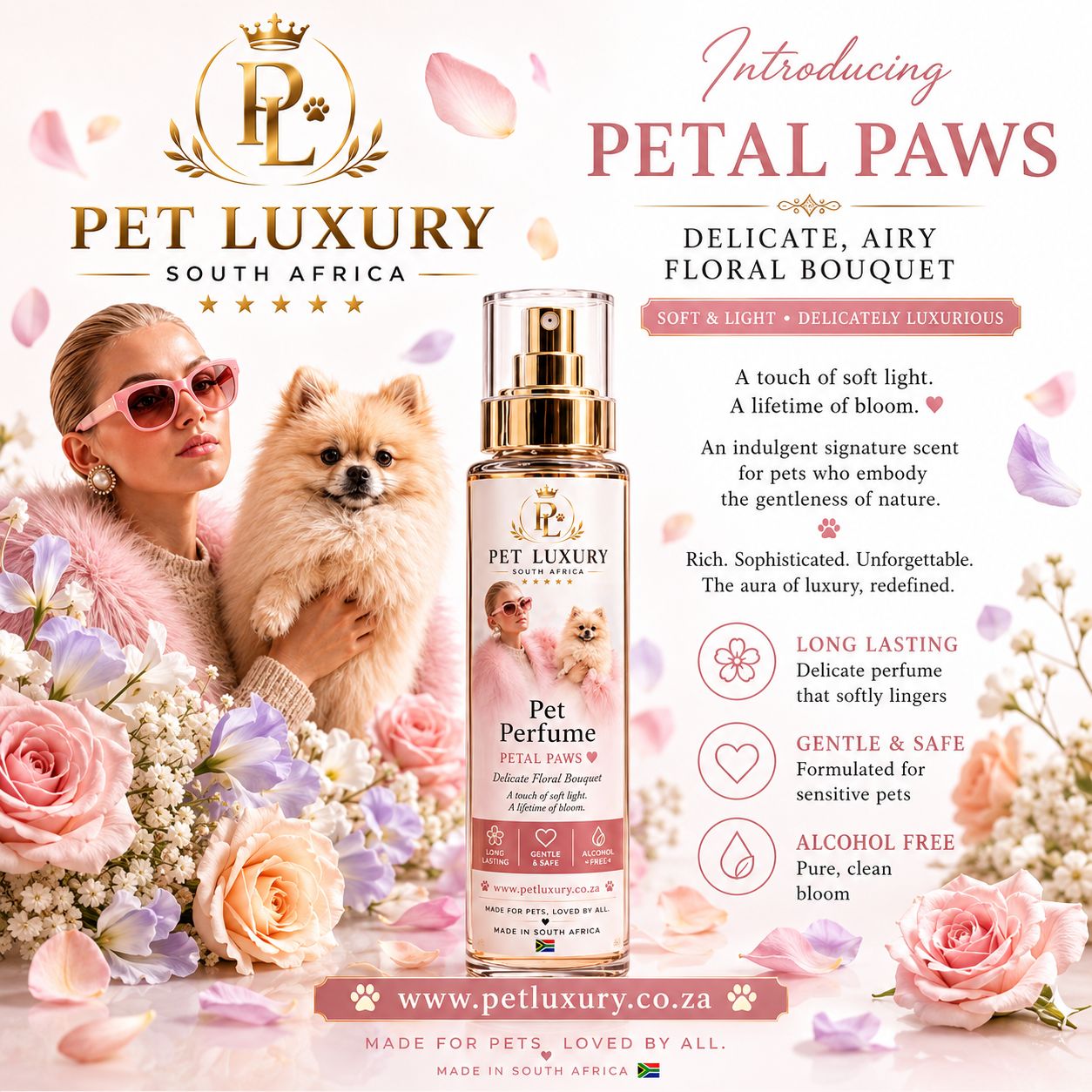 Pet Luxury Pet Perfume – Petal Paws | Delicate Floral Fragrance for Pets