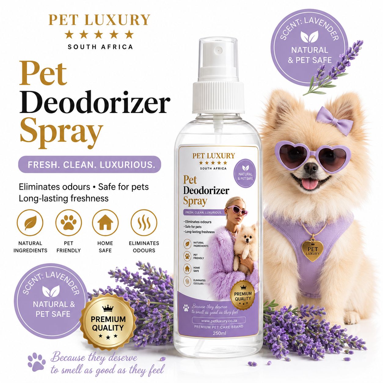 Pet Luxury Pet Deodorizer Spray - Lavender Pet Luxury Pet Deodorizer Spray - Lavender