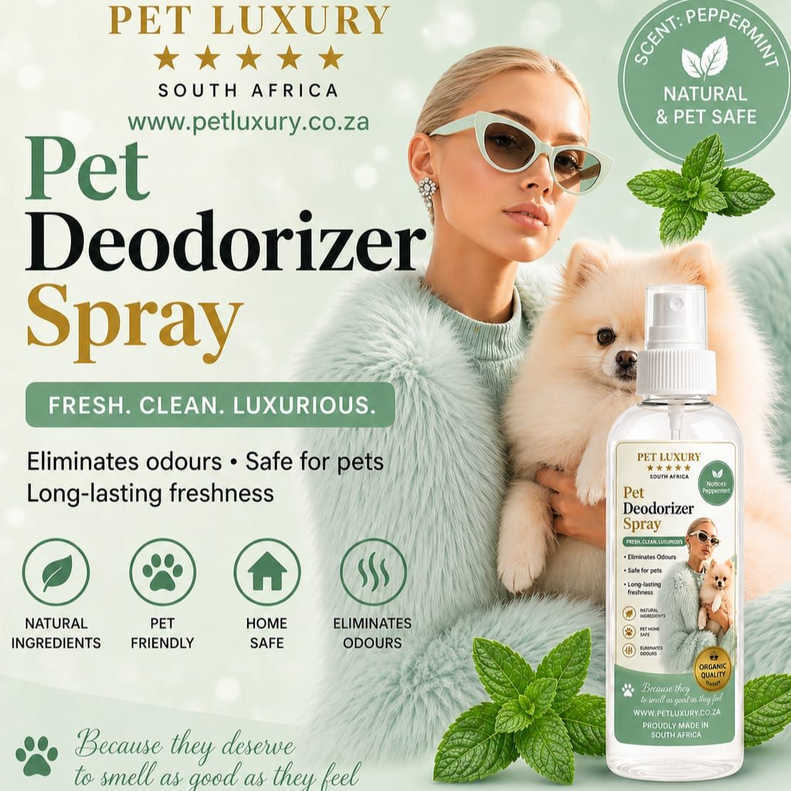Pet Luxury South Africa Pet Deodorizer Spray - Peppermint