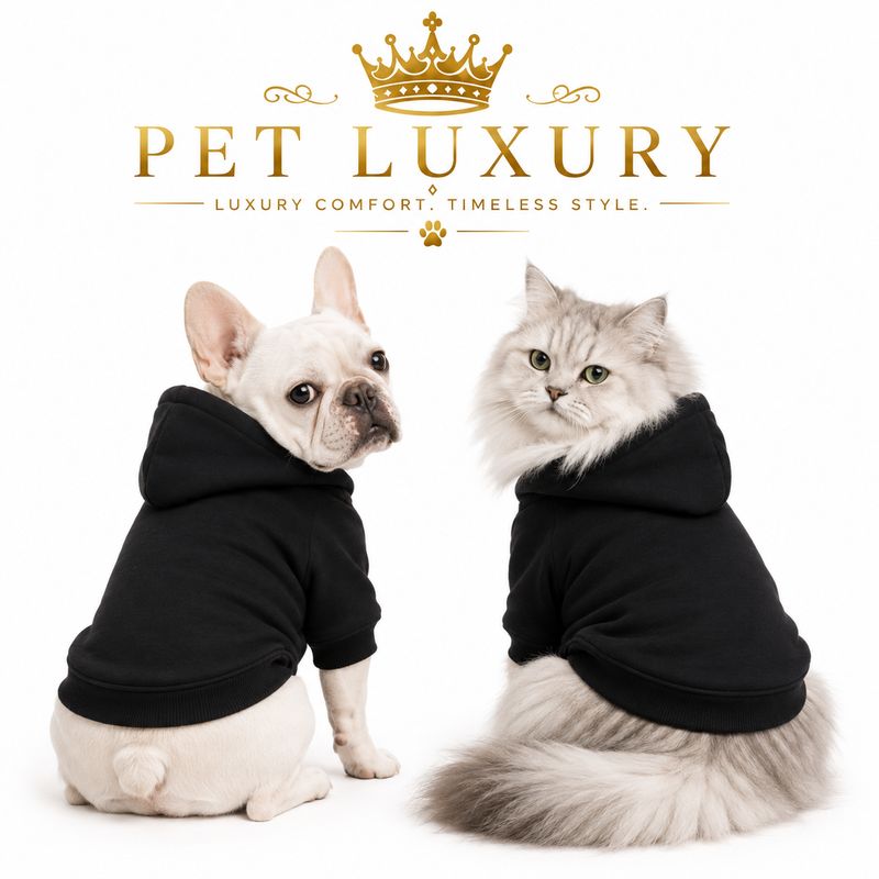 Pet Luxury Designer Dog Hoodie Shirt – Black Pet Luxury Designer Dog Hoodie Shirt – Black