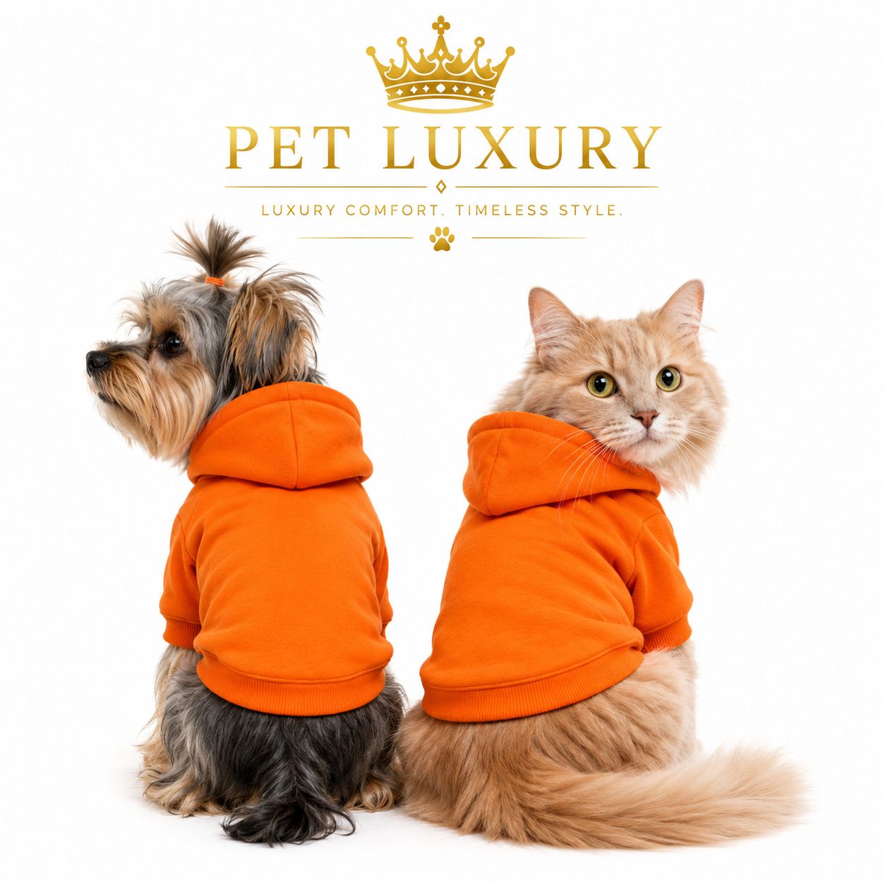 Pet Luxury Designer Dog Hoodie Shirt Jersey – Orange