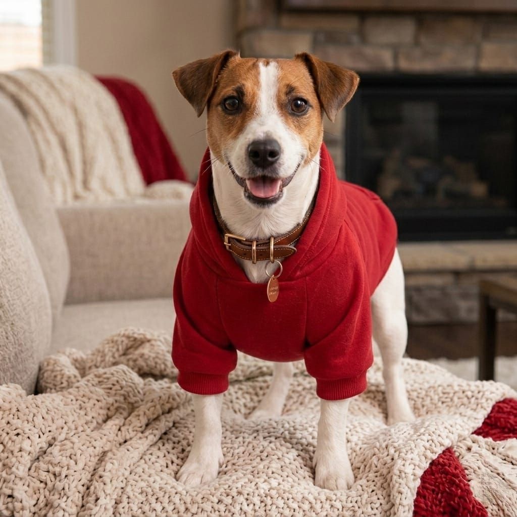 Designer Dog Hoodie Shirt - Red