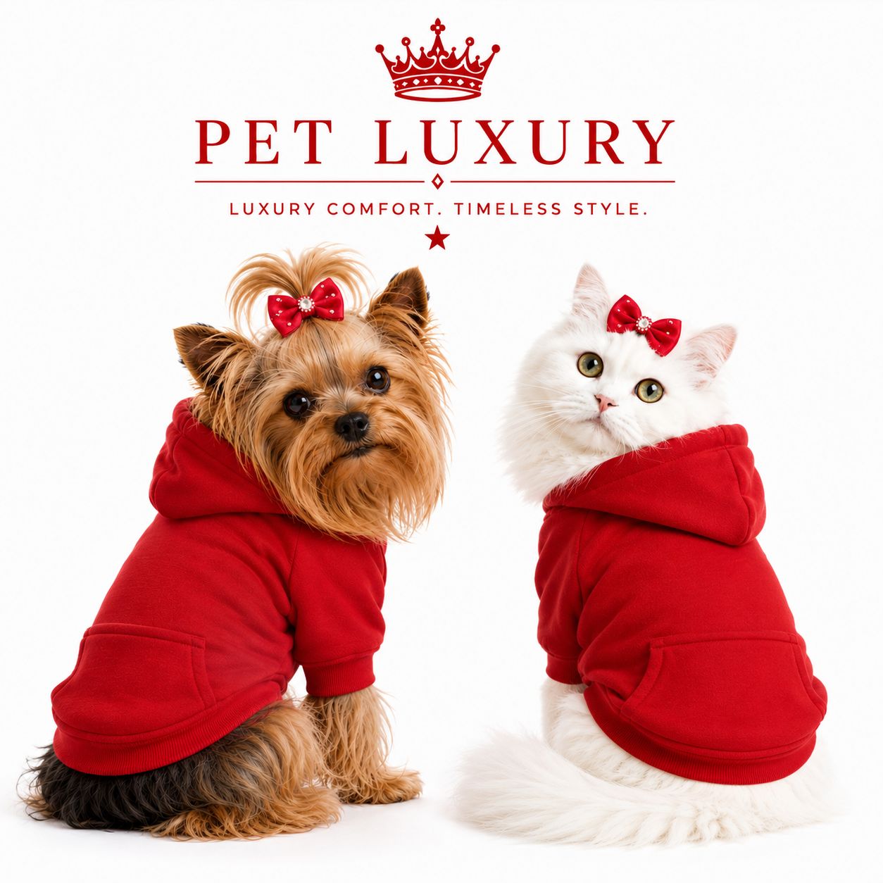 Pet Luxury Designer Dog Hoodie Shirt Jersey – Red