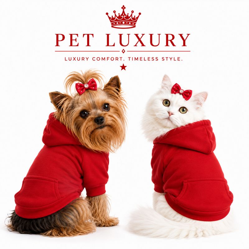 Pet Luxury Designer Dog Hoodie Shirt Jersey – Red