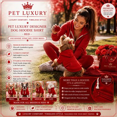 Pet Luxury Designer Dog Hoodie Shirt Jersey – Red