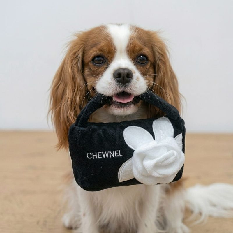 Pet Luxury Chewnel Camellia Plush Handbag Toy