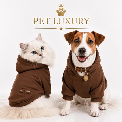 Pet Luxury Designer Dog Hoodie Shirt – Brown Pet Luxury Designer Dog Hoodie Shirt – Brown