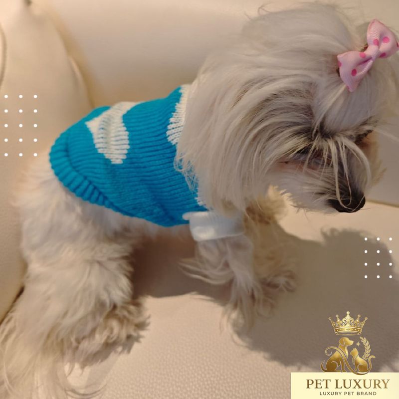 Pet Luxury Love Pup Pullover Jersey Shirt – Blue & White