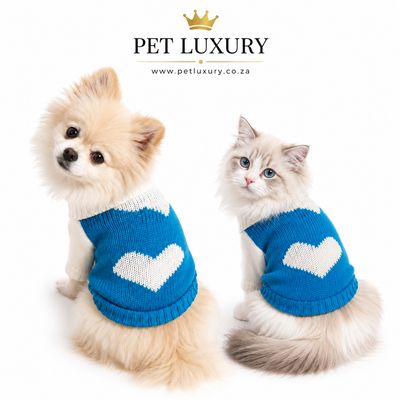 Pet Luxury Dog And Cat Love Pup Pullover Jersey Shirt – Blue & White