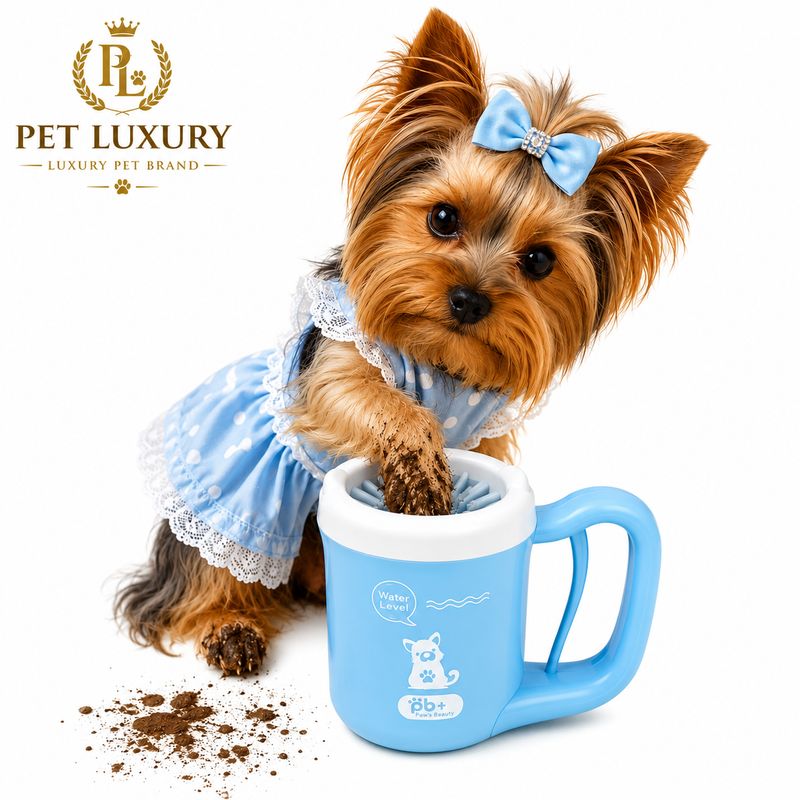 Pet Luxury 360° Cat And Dog Paw Cleaner Cup - Blue