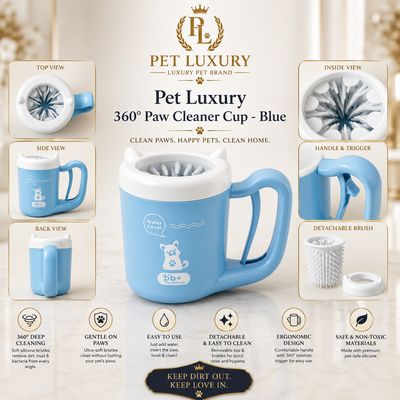 Pet Luxury 360° Cat And Dog Paw Cleaner Cup - Blue