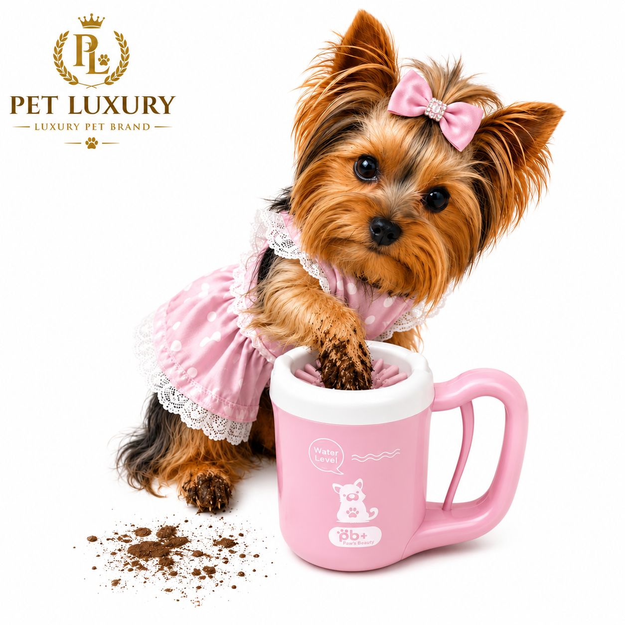 Pet Luxury 360° Dog And Cat Paw Cleaner Cup - Pink