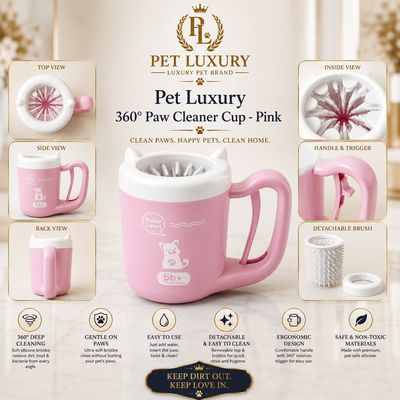 Pet Luxury 360° Dog And Cat Paw Cleaner Cup - Pink