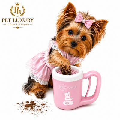 Pet Luxury 360° Dog And Cat Paw Cleaner Cup - Pink Pet Luxury 360° Dog And Cat Paw Cleaner Cup - Pink