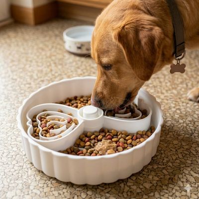 The Pet Luxury Slow Feeder - White