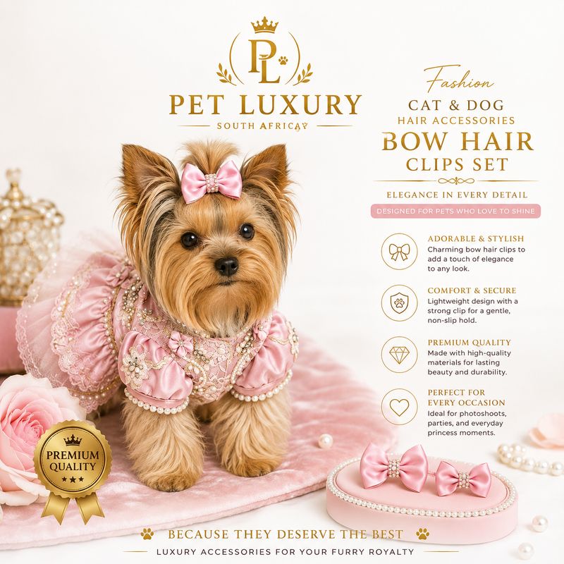 Pet Luxury Fashion - Cat & Dog Hair Accessories Bow Hair Clips Set Pet Luxury Fashion - Cat & Dog Hair Accessories Bow Hair Clips Set