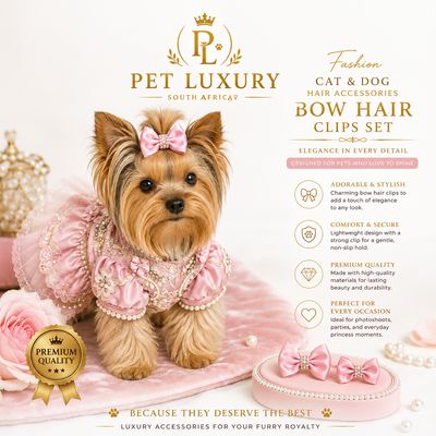 Pet Luxury Fashion - Cat & Dog Hair Accessories Bow Hair Clips Set
