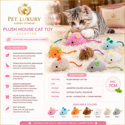 Pet Luxury Cat Mouse Interactive Toy - Grey