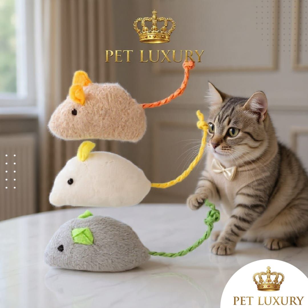 Pet Luxury Cat Mouse Interactive Toy - Brown