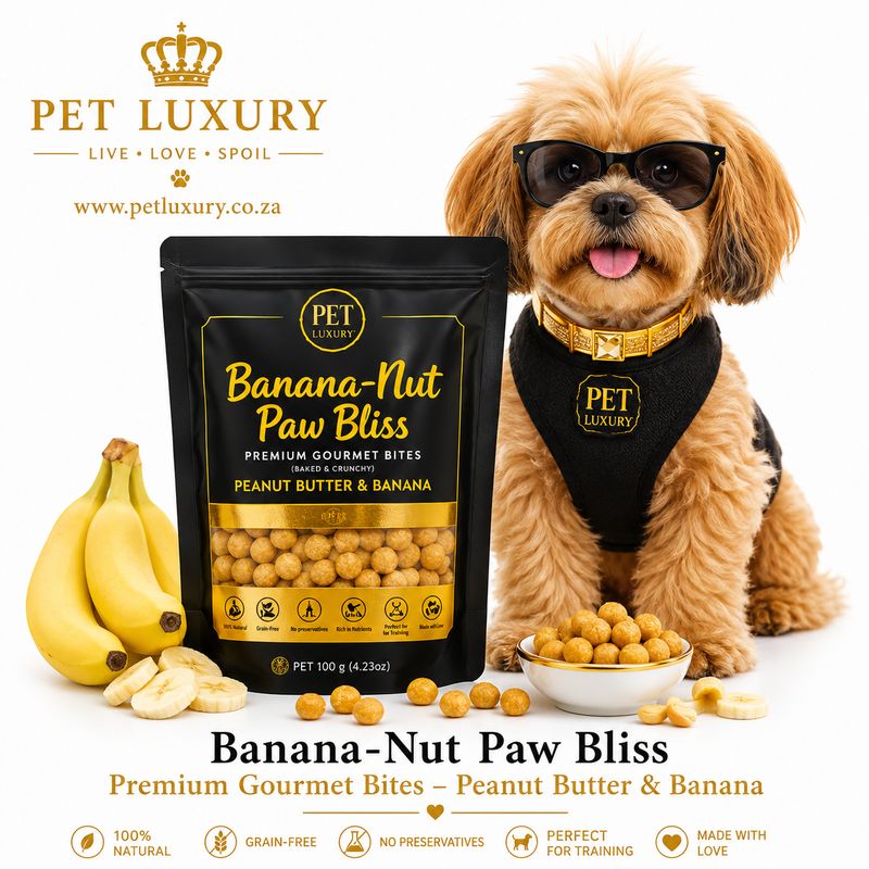 Banana-Nut Paw Bliss Premium Gourmet Bites – Peanut Butter & Banana Banana-Nut Paw Bliss Premium Gourmet Bites – Peanut Butter & Banana