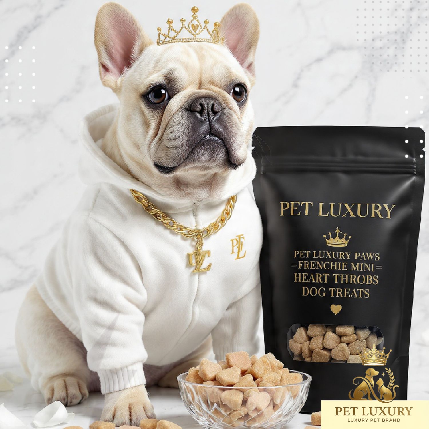 For Frenchies: Pet Luxury Paws Frenchie Mini Heart Throbs Dog Treats
