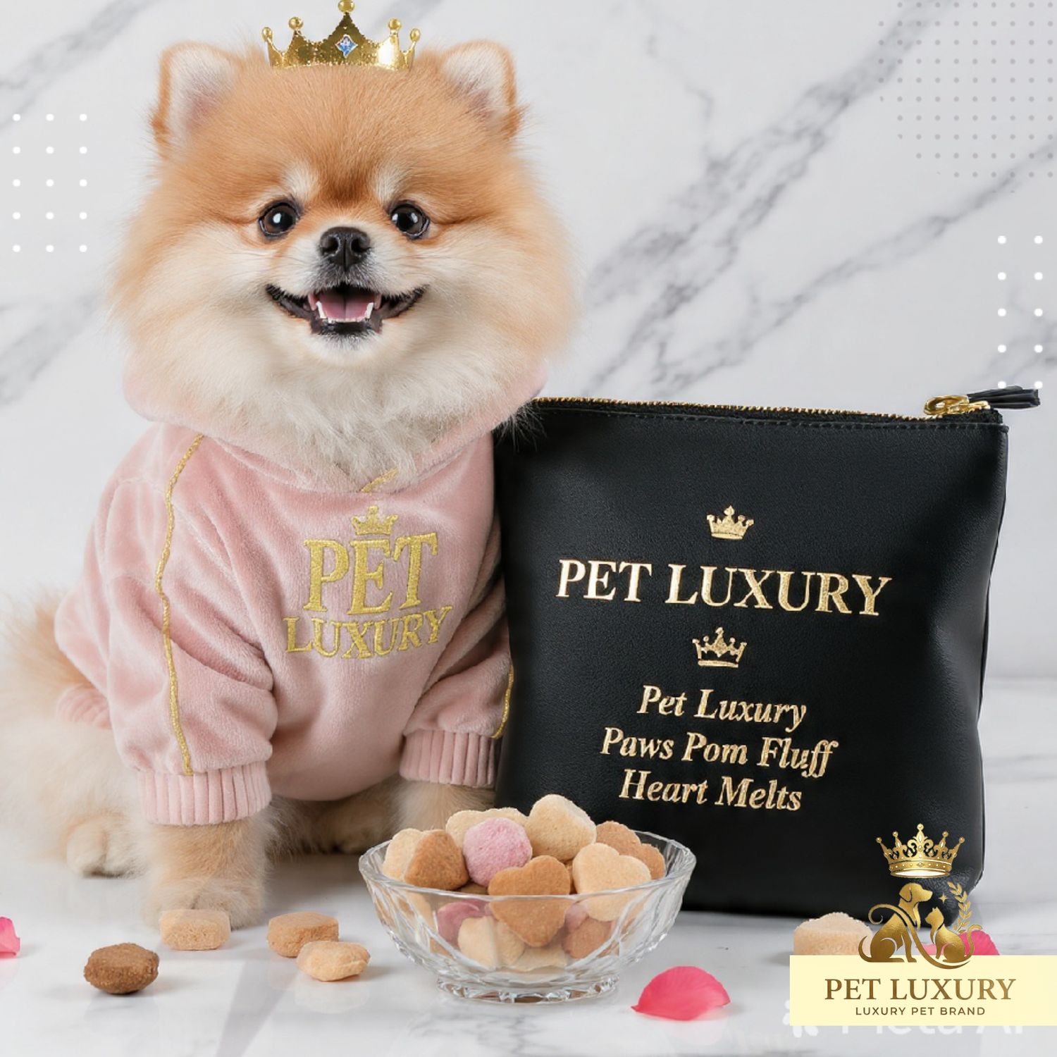 ​Pet Luxury Paws Pom Fluff Heart Melts Dog Treats