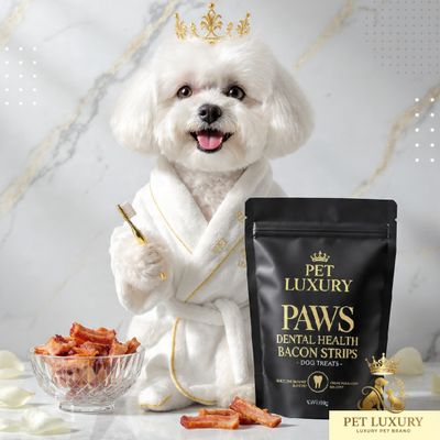 Pet Luxury Paws Dental Health Bacon Strips Chewies - Dog Treats