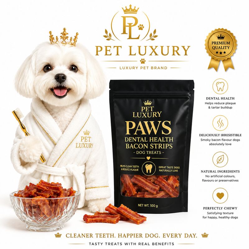 Pet Luxury Paws Dental Health Bacon Strips Chewies - Dog Treats Pet Luxury Paws Dental Health Bacon Strips Chewies - Dog Treats