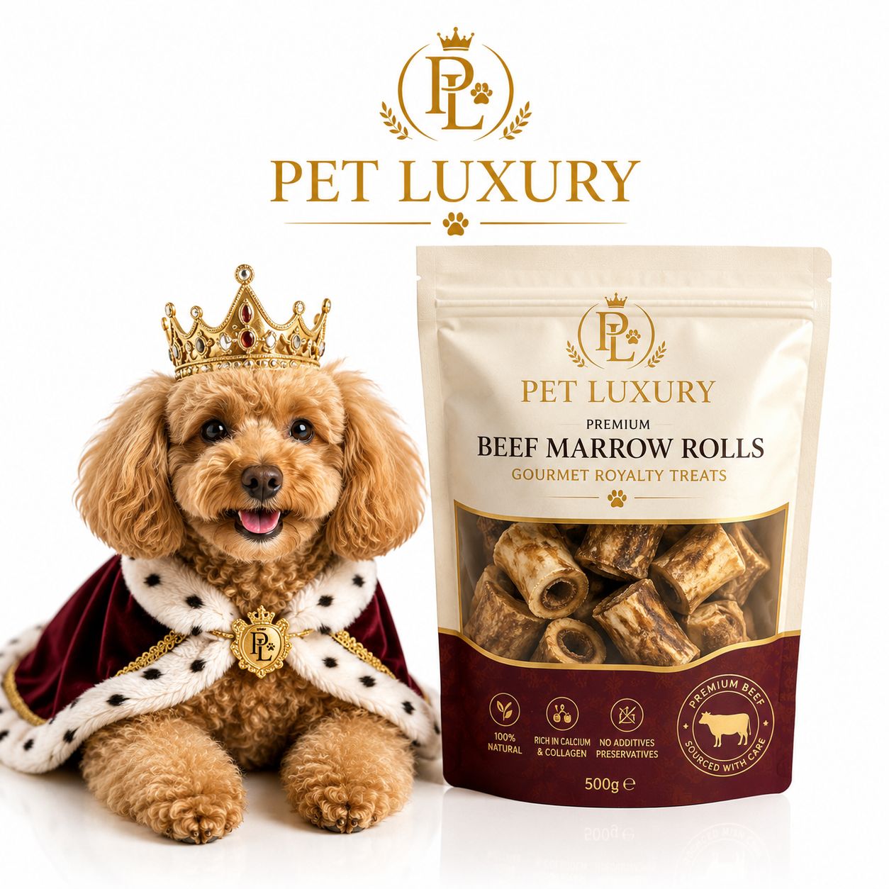 Pet Luxury Premium Beef Marrow Rolls Gourmet Royalty Treats