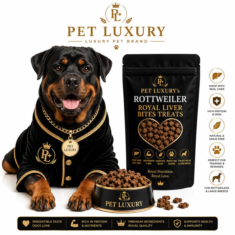 PET LUXURY’s Rottweiler Royal Liver Bites Treats PET LUXURY’s Rottweiler Royal Liver Bites Treats