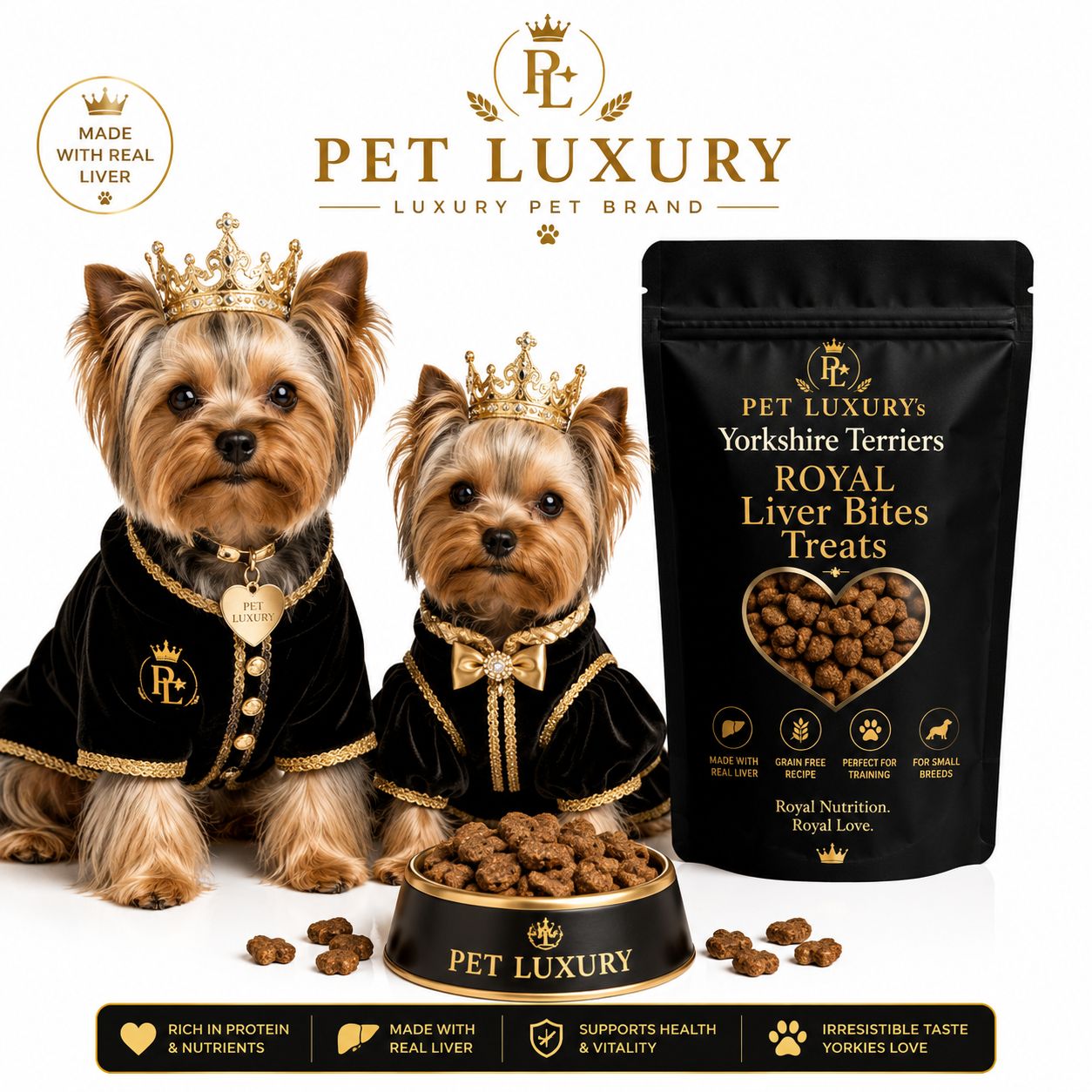 PET LUXURY’s Yorkshire Terriers Royal Liver Bites Treats