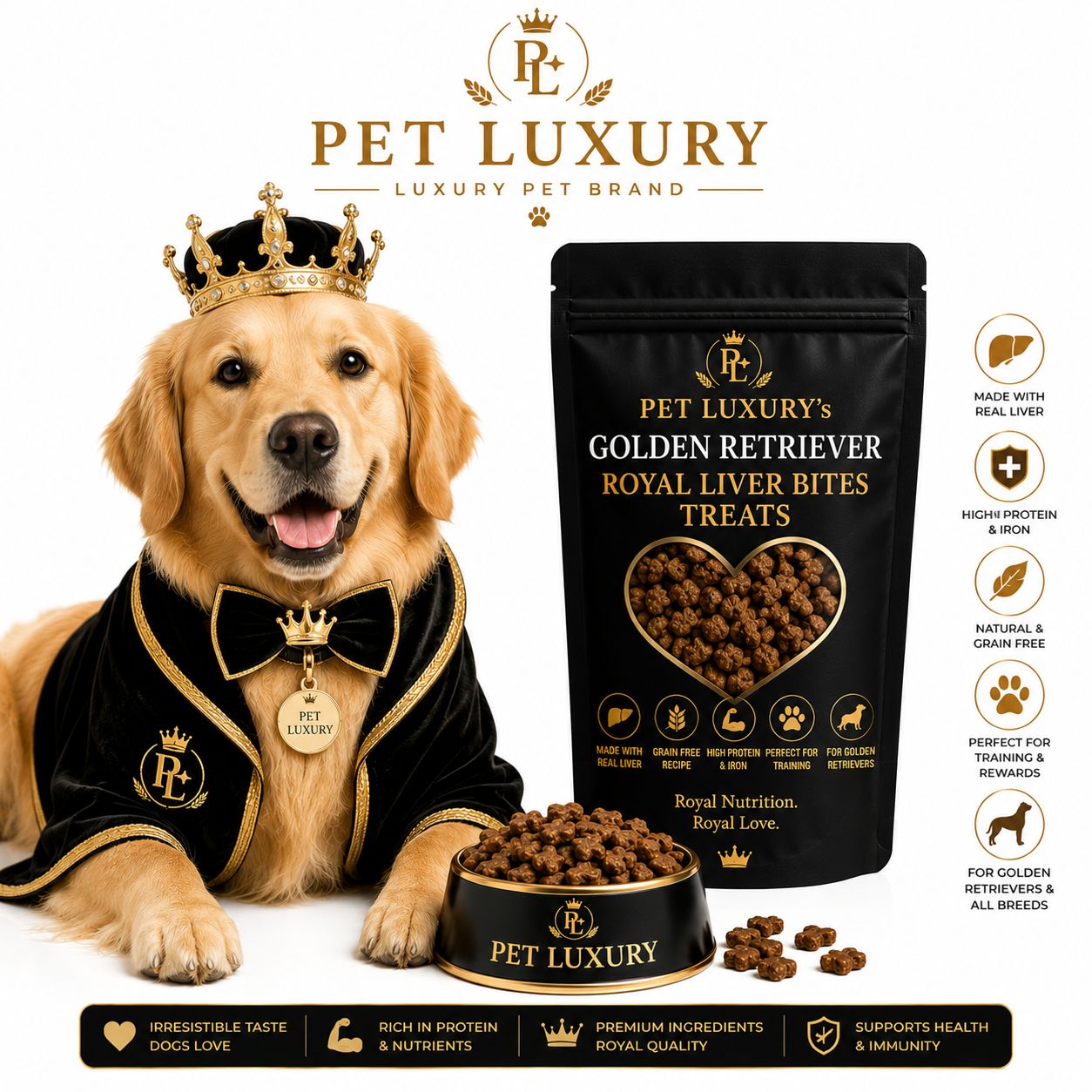 PET LUXURY’s Golden Retriever Royal Liver Bites Treats