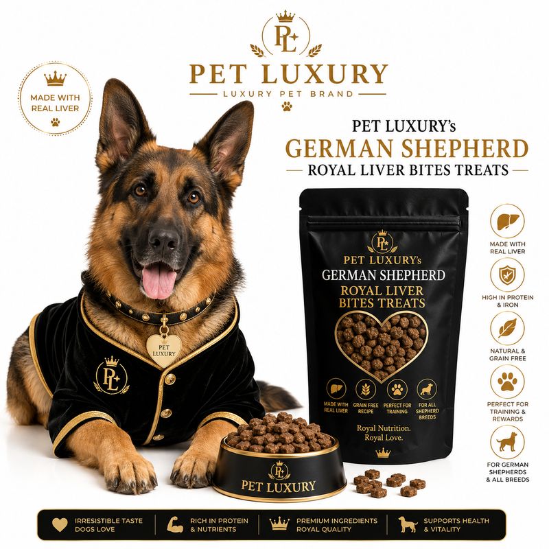 PET LUXURY’s German Shepherd Royal Liver Bites Treats PET LUXURY’s German Shepherd Royal Liver Bites Treats