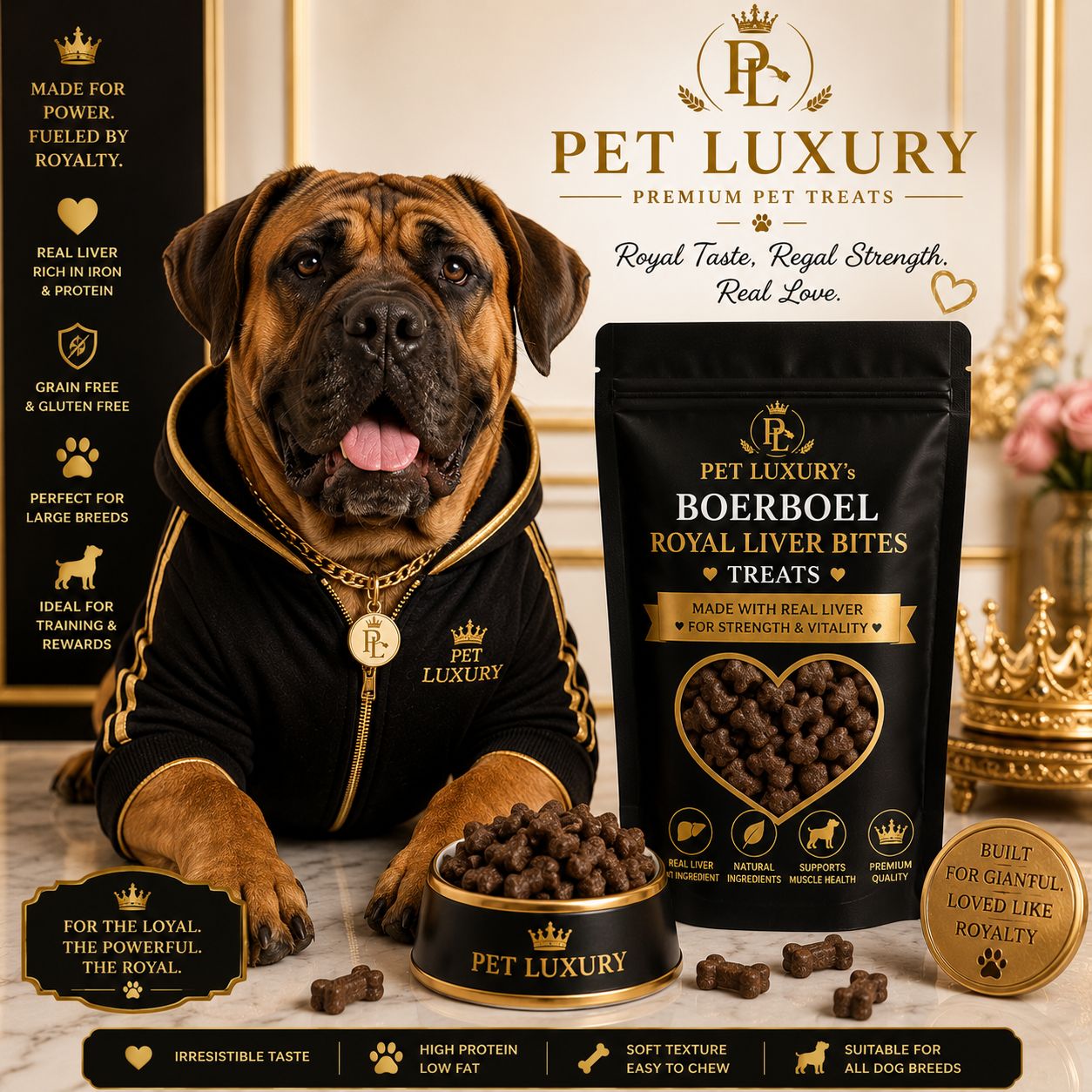 PET LUXURY’s Boerboel Royal Liver Bites Treats
