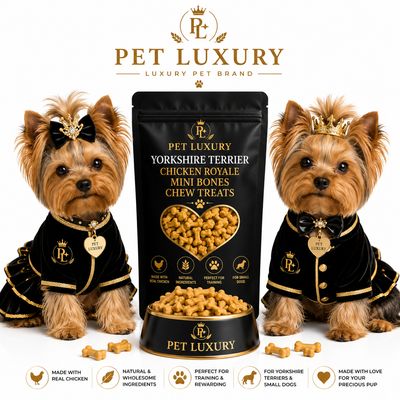 PET LUXURY Yorkshire Terrier Chicken Royale Mini Bones Chew Treats
