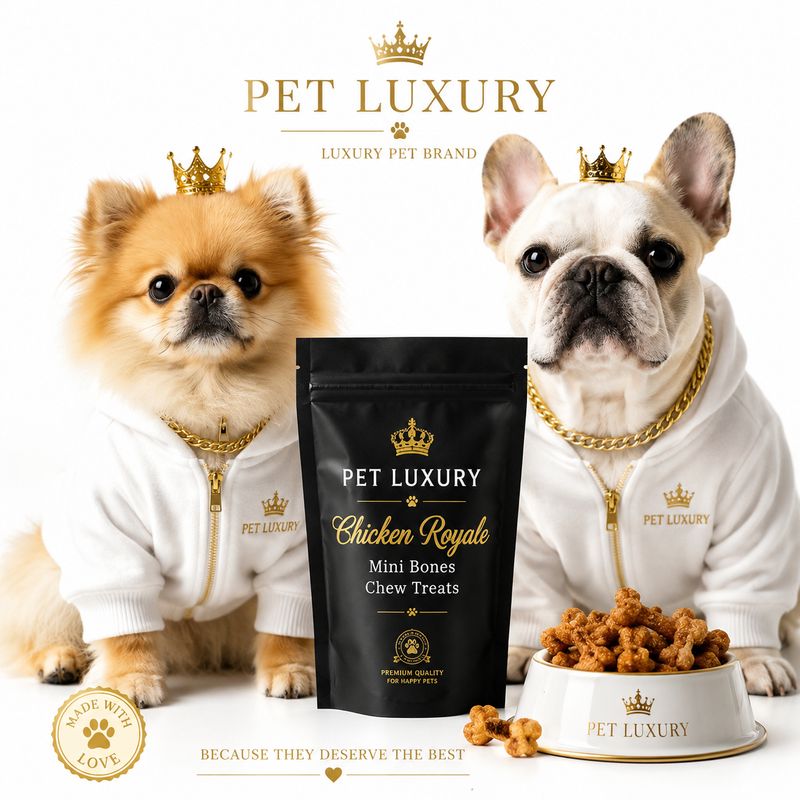 PET LUXURY Chicken Royale Mini Bones Chew Treats PET LUXURY Chicken Royale Mini Bones Chew Treats