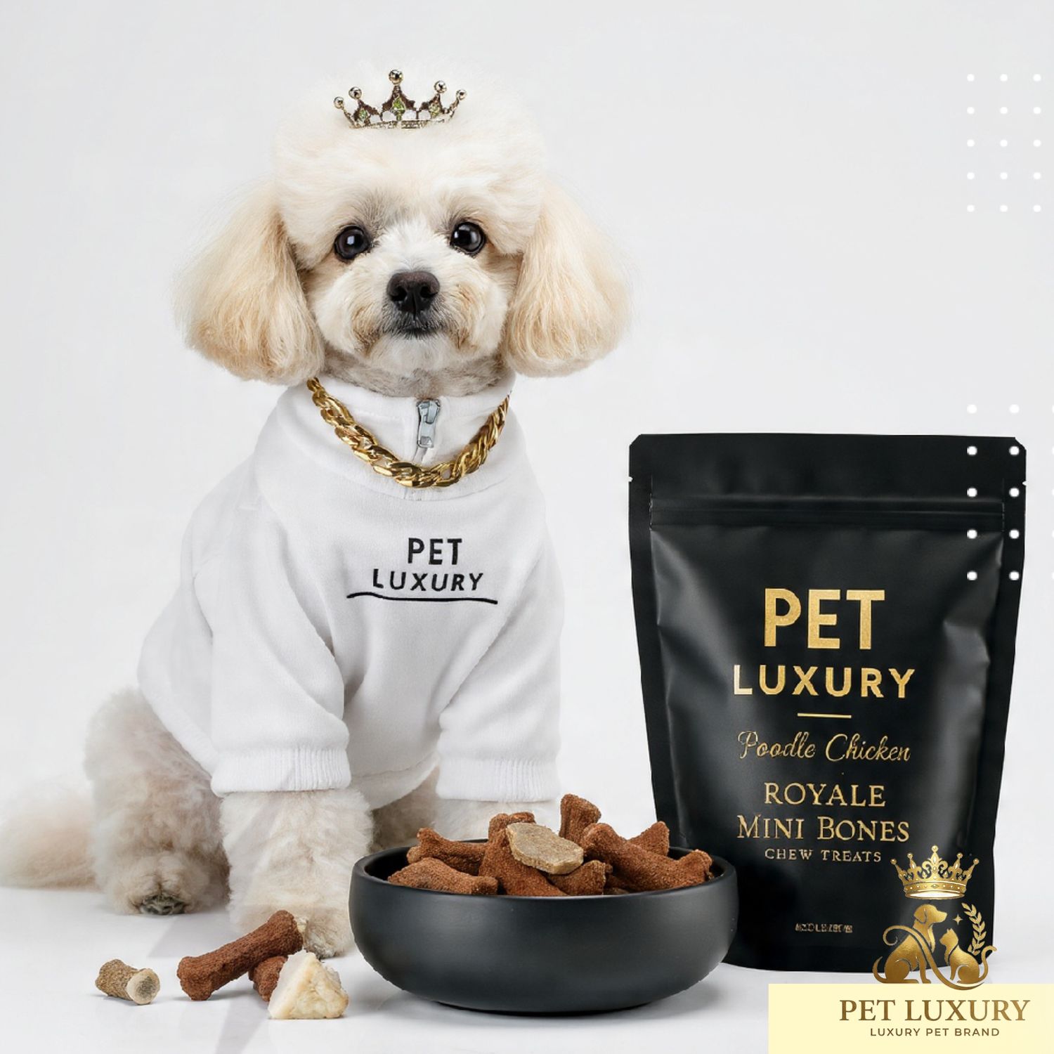 PET LUXURY Poodle Chicken Royale Mini Bones Chew Treats PET LUXURY Poodle Chicken Royale Mini Bones Chew Treats