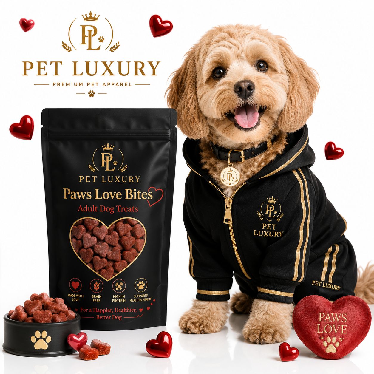 PET LUXURY Paws Love Bites - Adult Dog Treats