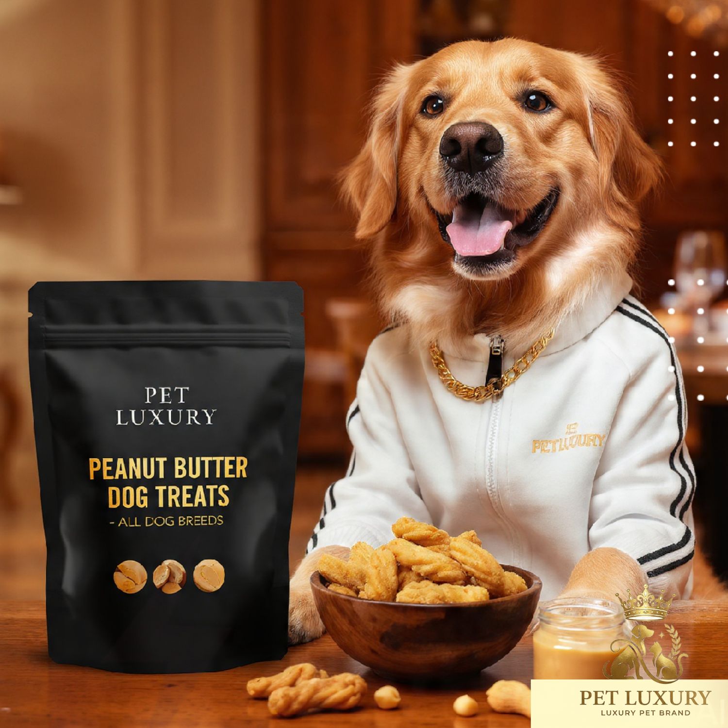 ​PET LUXURY Peanut Butter Dog Treats - All Dog Breeds