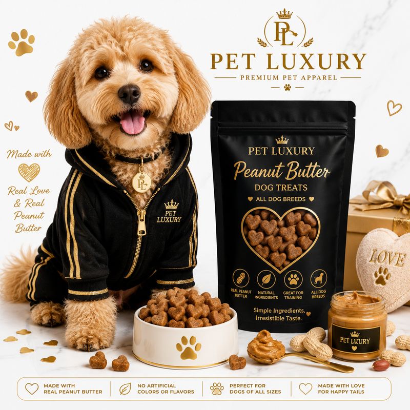 PET LUXURY Peanut Butter Dog Treats - All Dog Breeds PET LUXURY Peanut Butter Dog Treats - All Dog Breeds