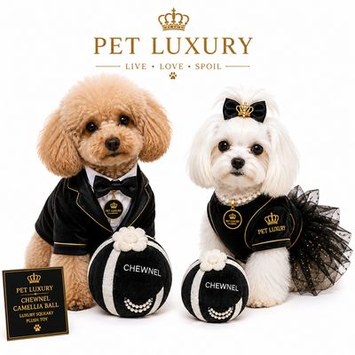 PET LUXURY CHEWNEL Camellia Ball – Luxury Squeaky Plush Toy PET LUXURY CHEWNEL Camellia Ball – Luxury Squeaky Plush Toy