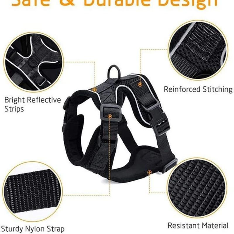Pet Luxury A-List Comfort Harness with Zip Pocket - Black