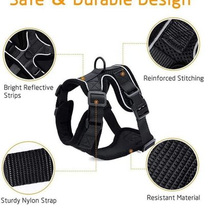 Pet Luxury A-List Comfort Harness with Zip Pocket - Black